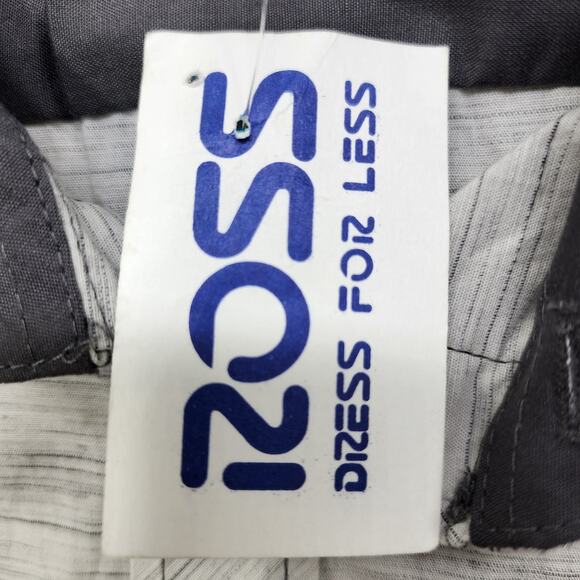 NEW Eighty Eight Platinum Shirt Mens XXL Gray Striped Cotton Button Up Roll Tab - Picture 6 of 13